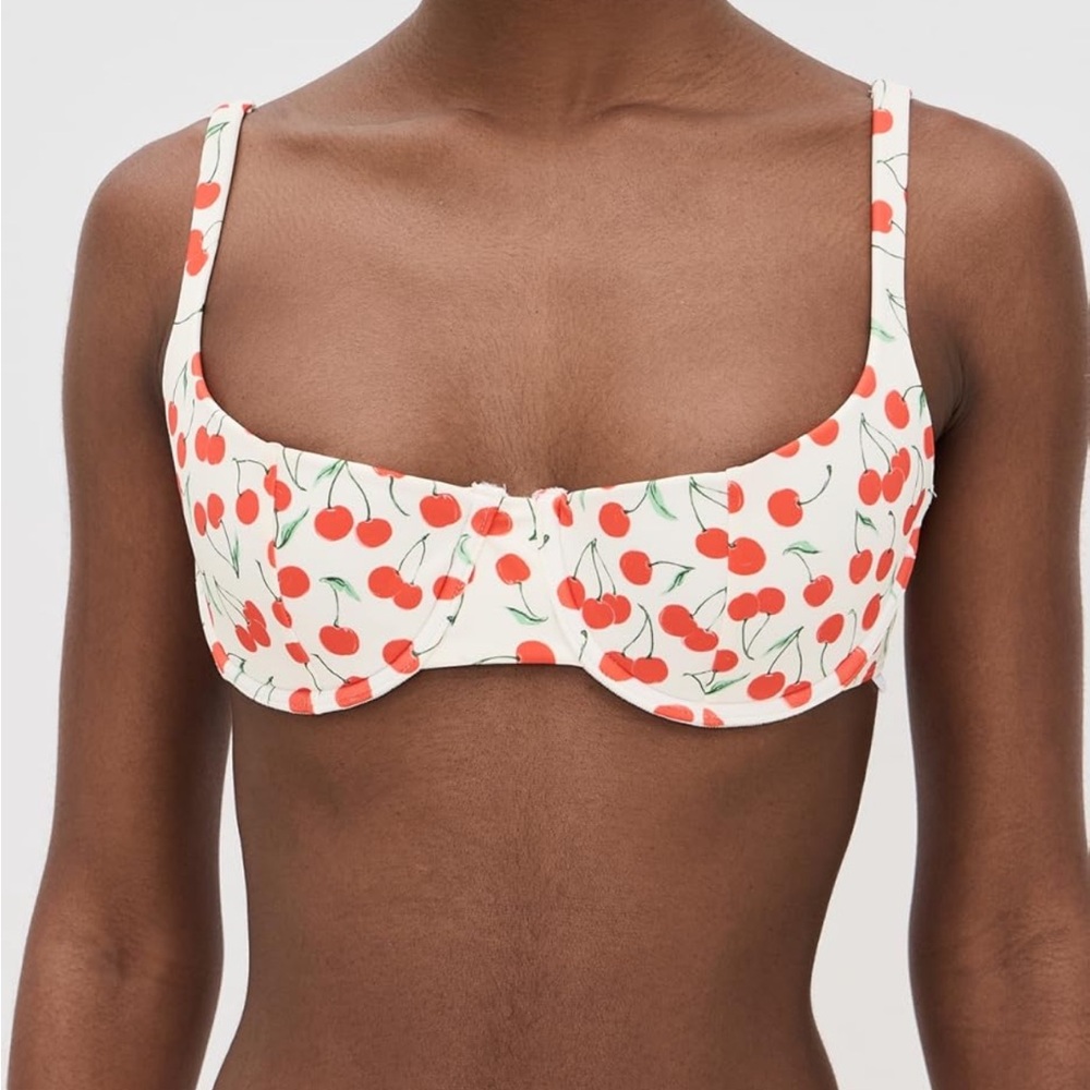 Good American Cherry Demi Support Bikini Top NWT small